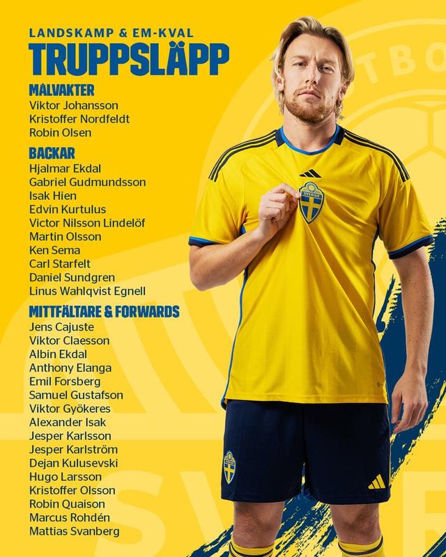 瑞典大名单：伊萨克、库卢、林德洛夫在列，41岁伊布伤缺(瑞典球员)