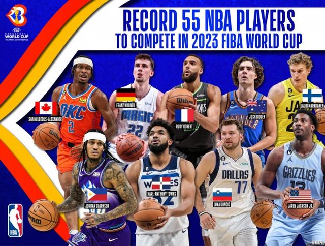 本届世界杯NBA现役球员完整名单：共55名参赛创历史纪录！(nba球队球员)