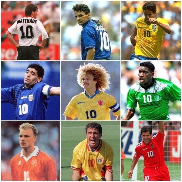 谁是你的最爱？94年世界杯部分国家队的10号球员，你全都认识吗？(94年球员)